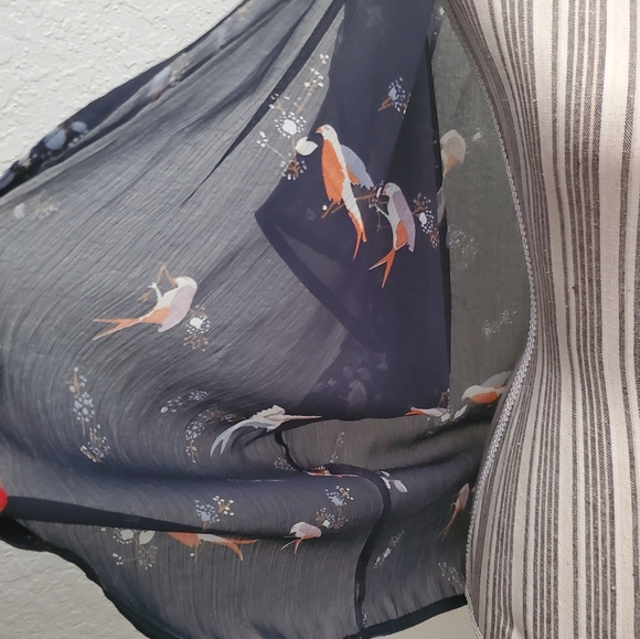 AMERICAN RAG NAVY BLUE SILKY KIMONO/coverup SZ XS - Picture 3 of 8